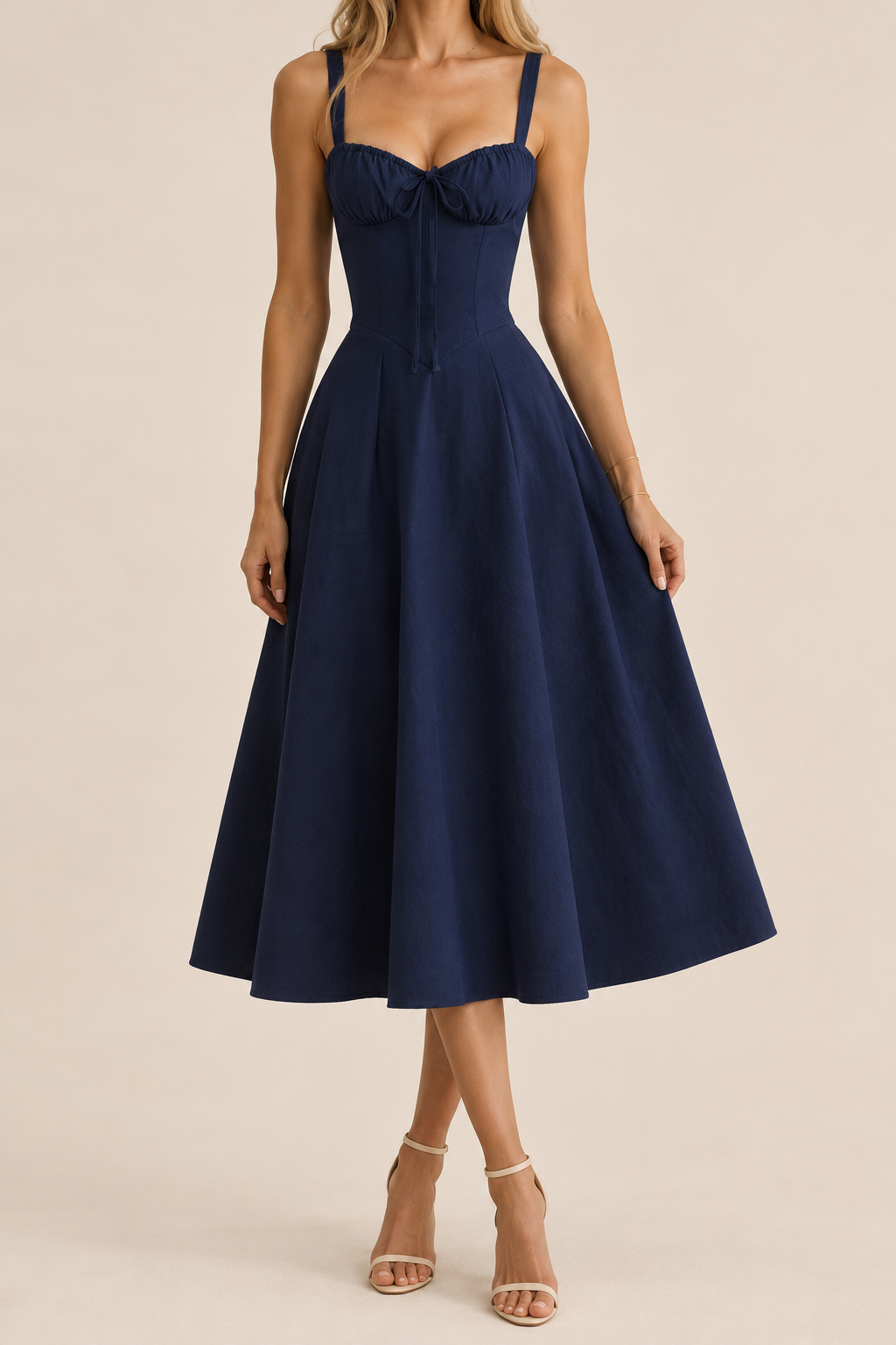 Midnight Belle Corset Midi Dress
