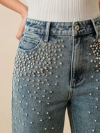 Aurora Crystal Wide-Leg Jeans
