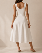 Ivory Noir Bow Maxi Dress