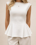 Luna Ribbed Peplum Knit Top