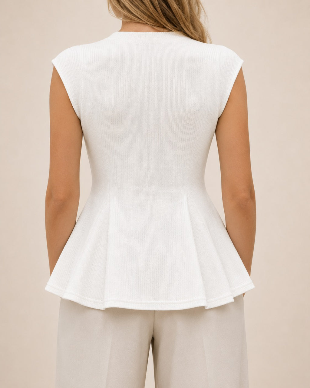 Luna Ribbed Peplum Knit Top