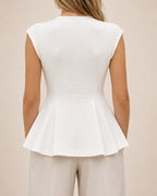 Luna Ribbed Peplum Knit Top