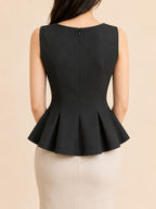 Noir Peplum Top
