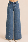 Celeste Pearl Wide-Leg Jeans