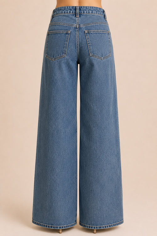 Celeste Pearl Wide-Leg Jeans