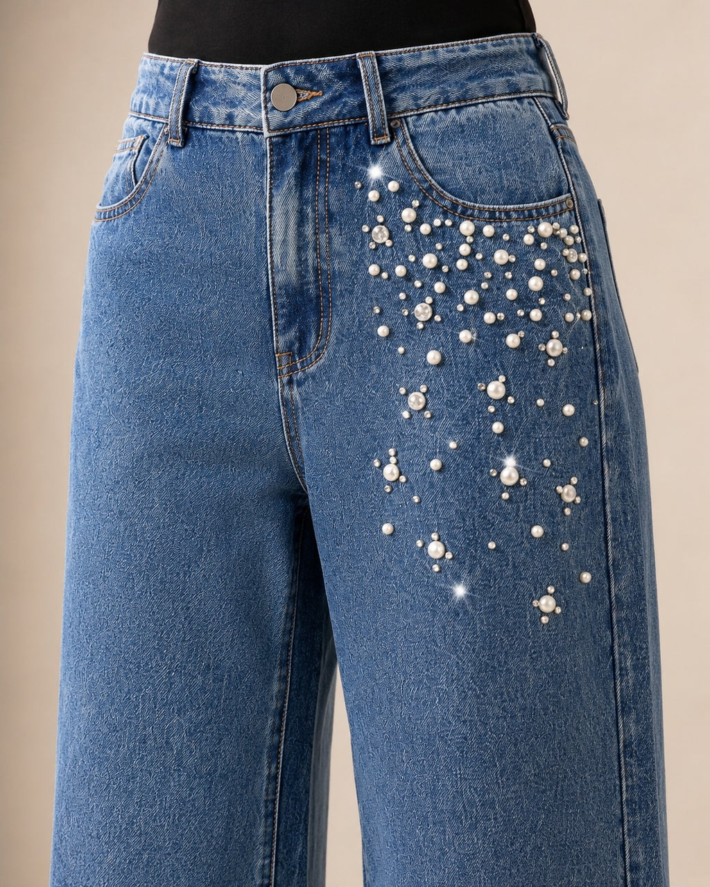 Luna Pearl Wide-Leg Jeans
