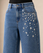 Luna Pearl Wide-Leg Jeans