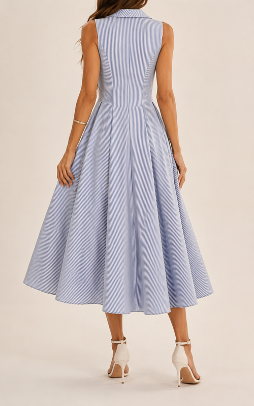 Bluebell Stripe Tailored Midi Dress,