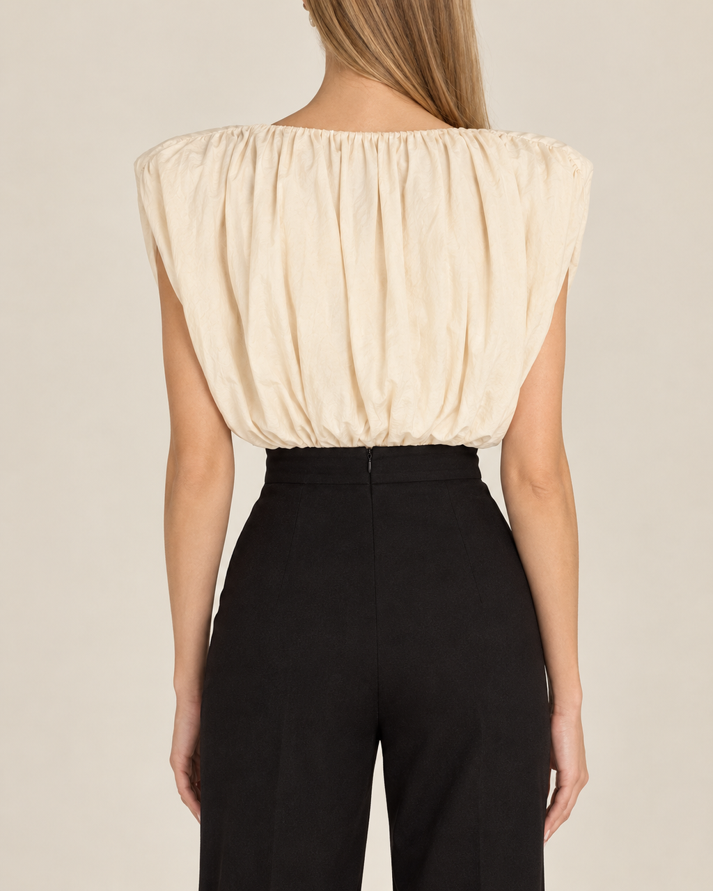 Ivory Cloud Ruched Top