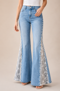 Sky Bloom Lace Flare Jeans.