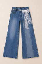 Celeste Crystal Panel Wide-Leg Jeans
