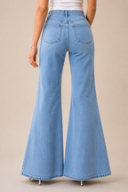 Sky Bloom Lace Flare Jeans.