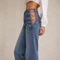 Aster Chain Cut Wide Leg Jeans