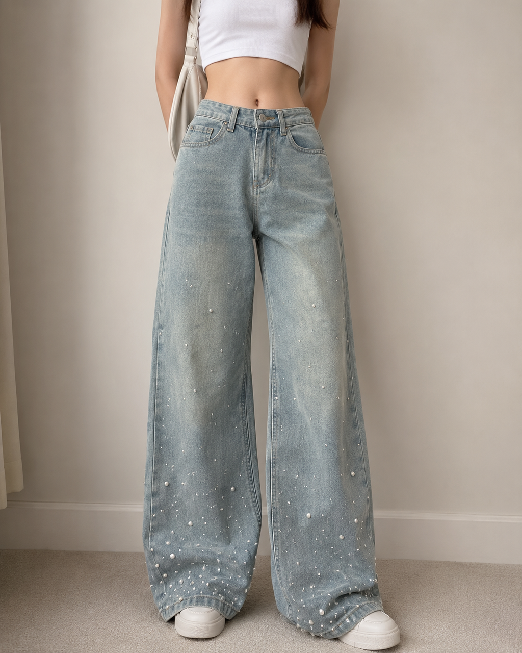 Pearl Dust Wide Leg Jeans