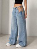 Starlight Cut Out Wide Leg Jeans