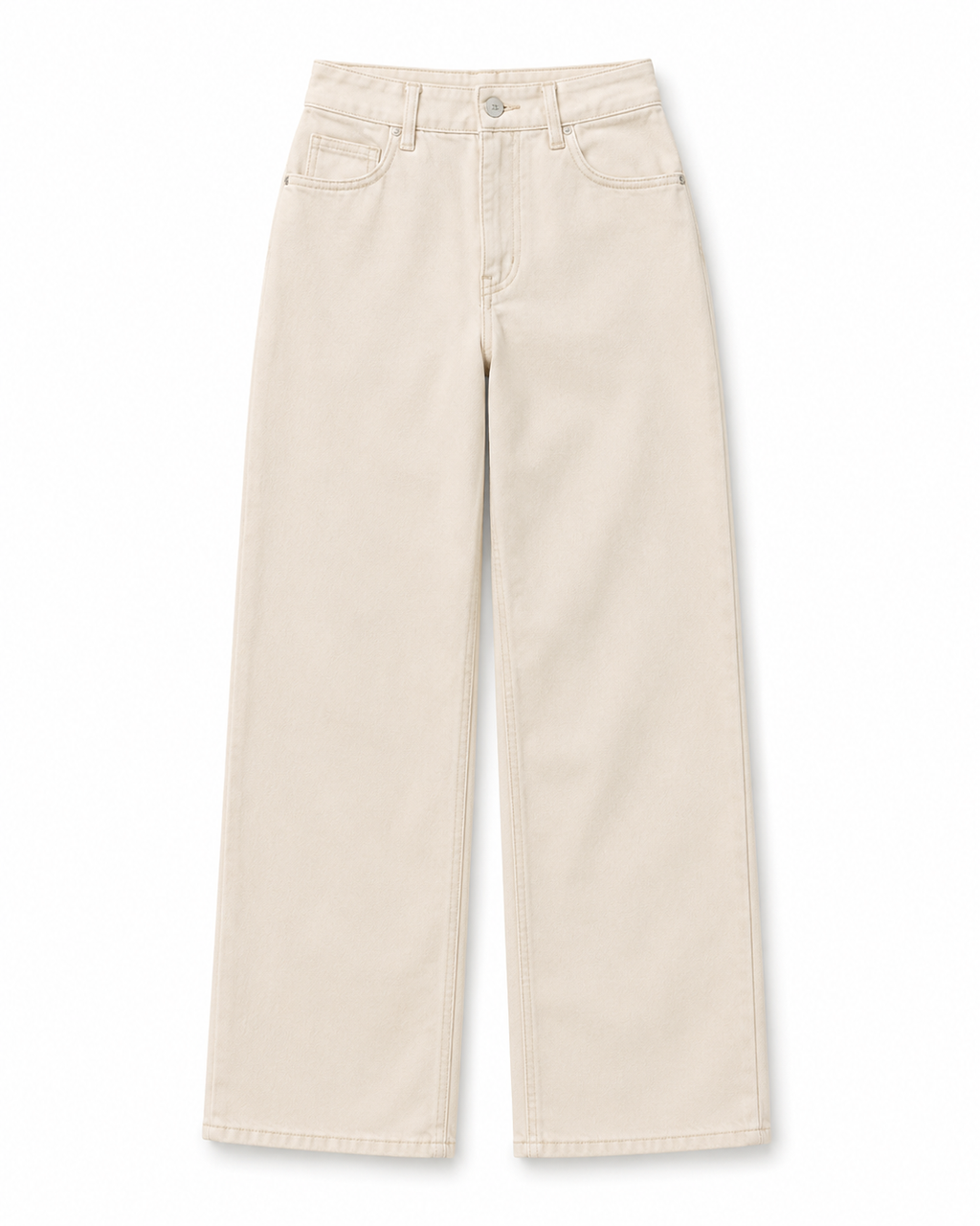 Ivory Wide Leg Denim