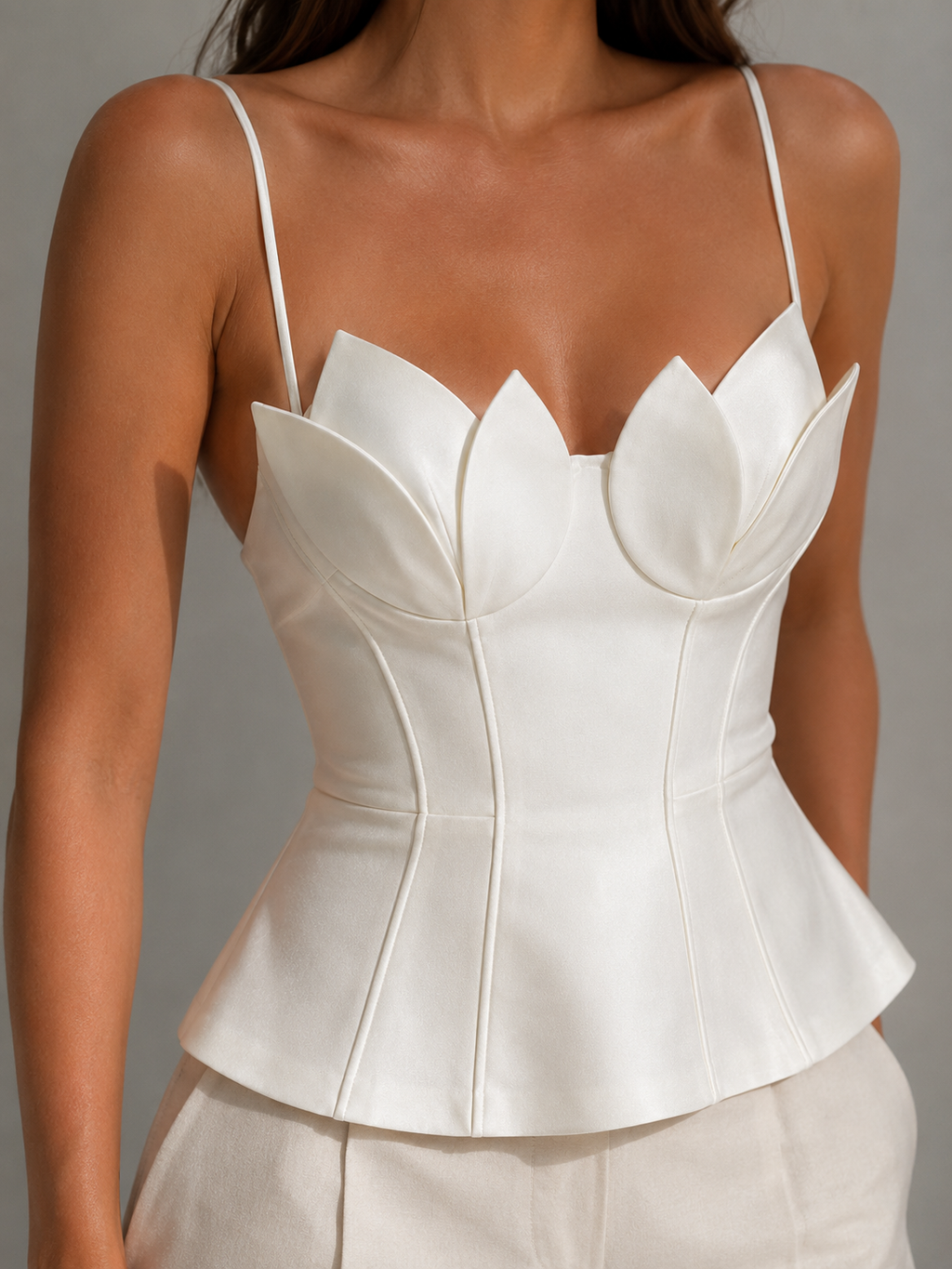 Women's Petal Bustier Peplum Top