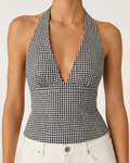 Women's Gingham Halter Top