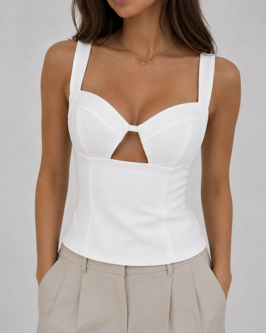 Women's Cut-Out Bustier Top