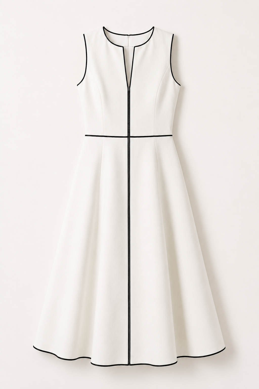 Ivory Grace Contrast Midi Dress