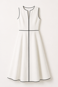 Ivory Grace Contrast Midi Dress