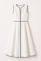 Ivory Grace Contrast Midi Dress