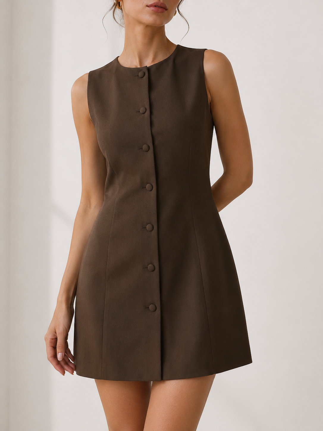 Cocoa Tailored Mini Dress