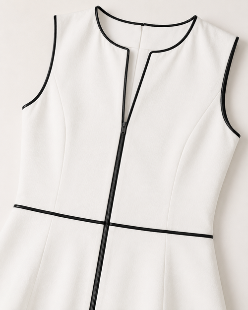 Ivory Grace Contrast Midi Dress