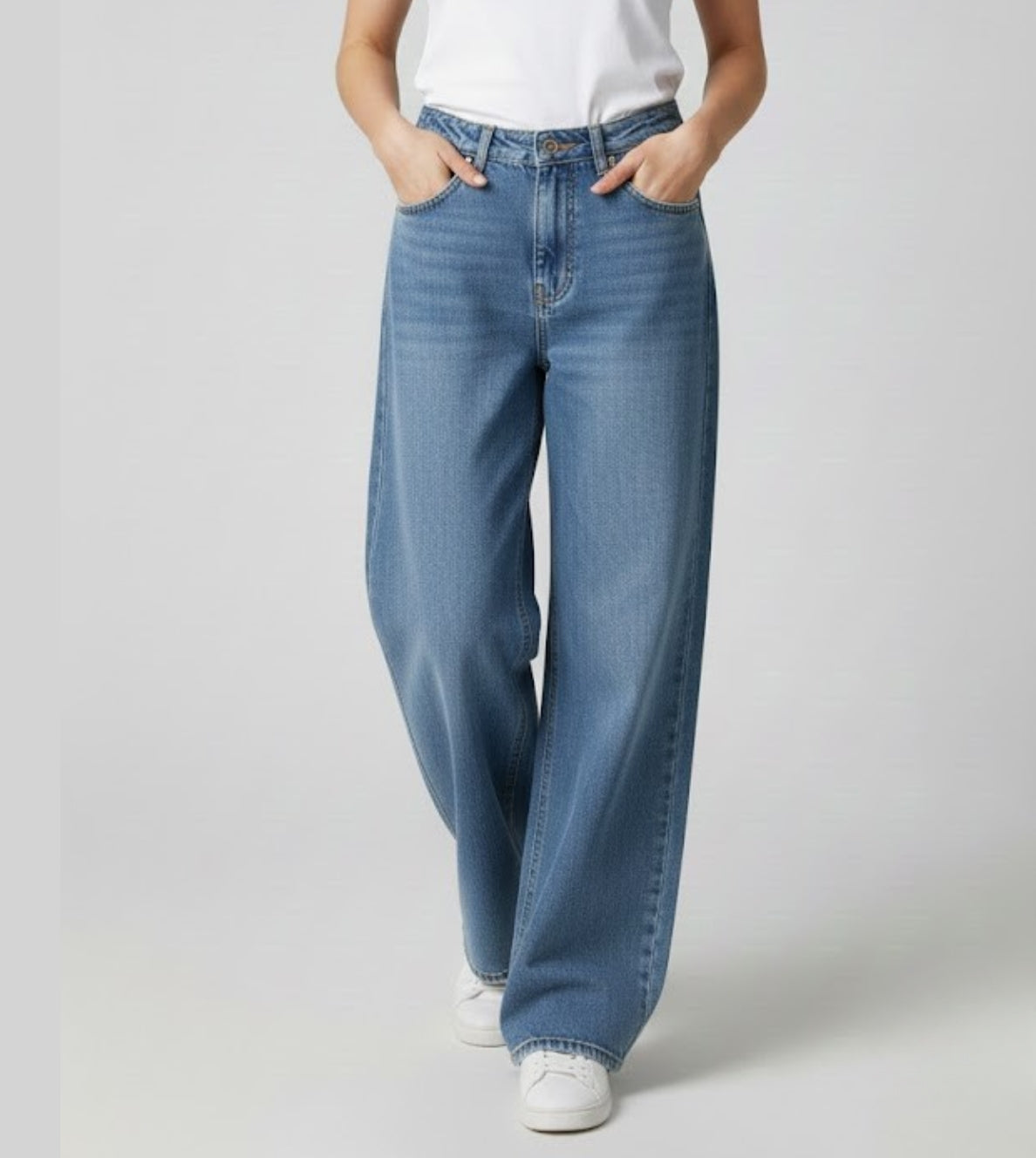 Wide Leg High-Rise Light Fade Jeans